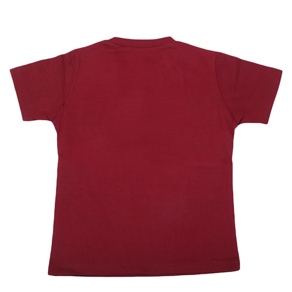 Boys Round Neck Half Sleeves T-Shirt - Maroon, Kids, Boys T-Shirts, Chase Value, Chase Value