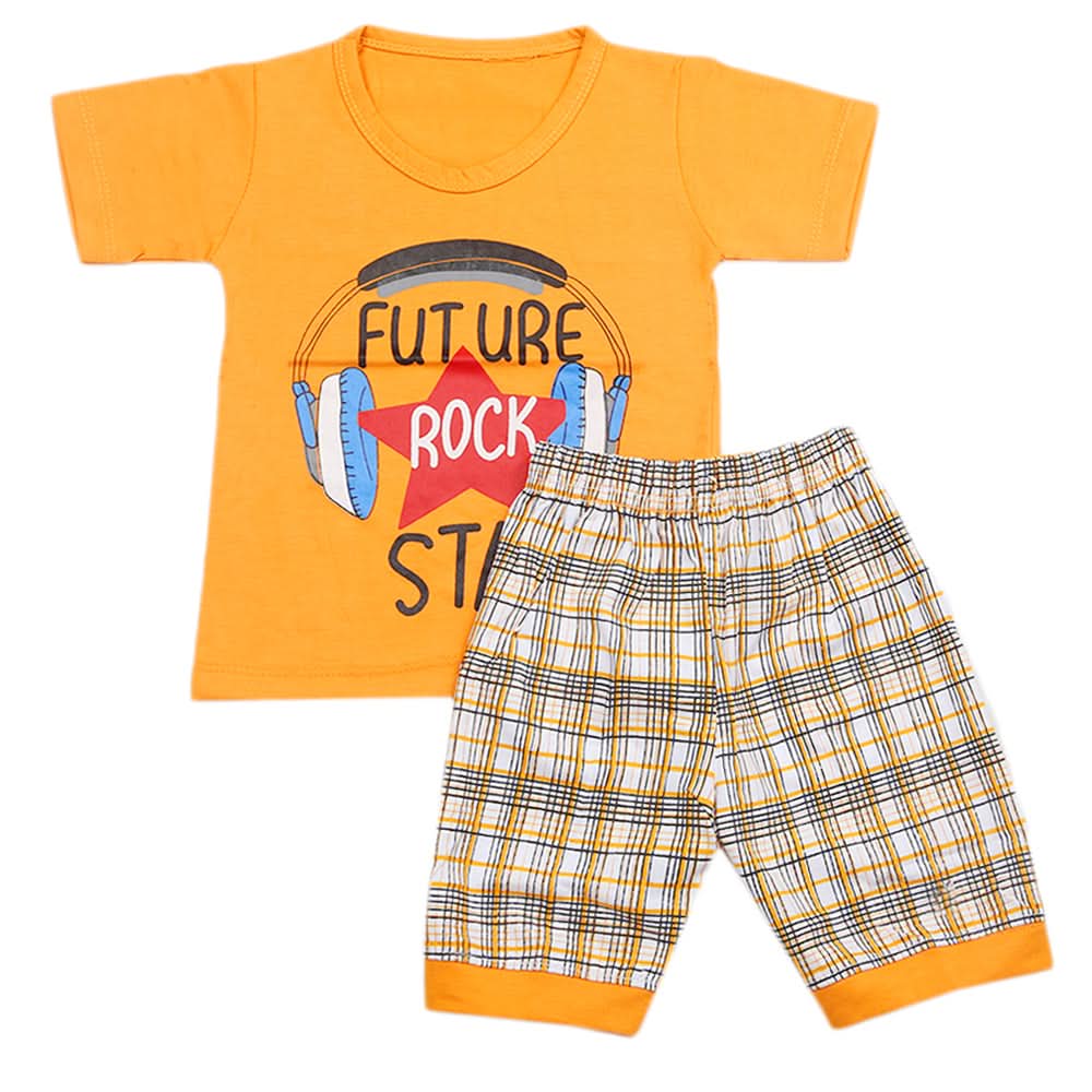 Boys Half Sleeves Short Suit - Orange, Kids, Boys Sets And Suits, Chase Value, Chase Value