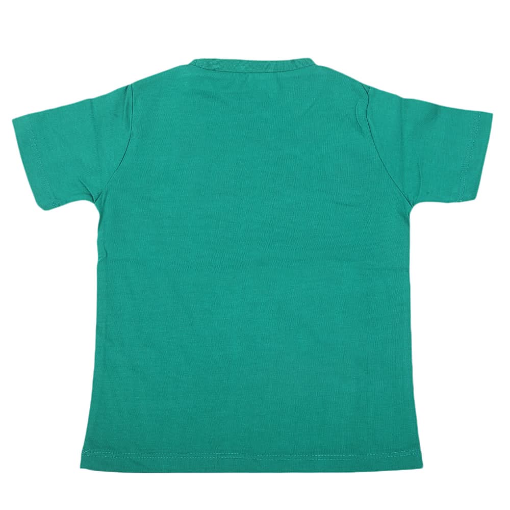 Boys Round Neck Half Sleeves T-Shirt - Sea Green, Kids, Boys T-Shirts, Chase Value, Chase Value