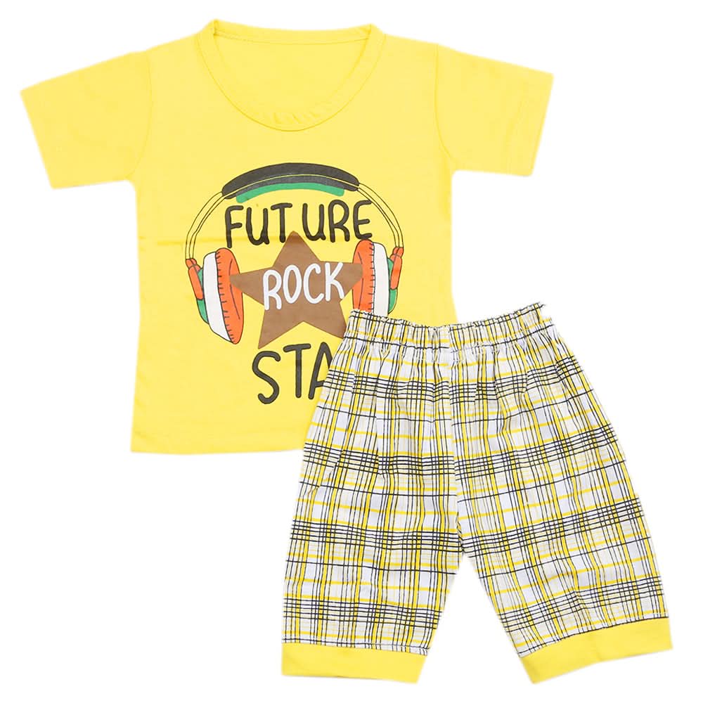 Boys Half Sleeves Short Suit - Yellow, Kids, Boys Sets And Suits, Chase Value, Chase Value