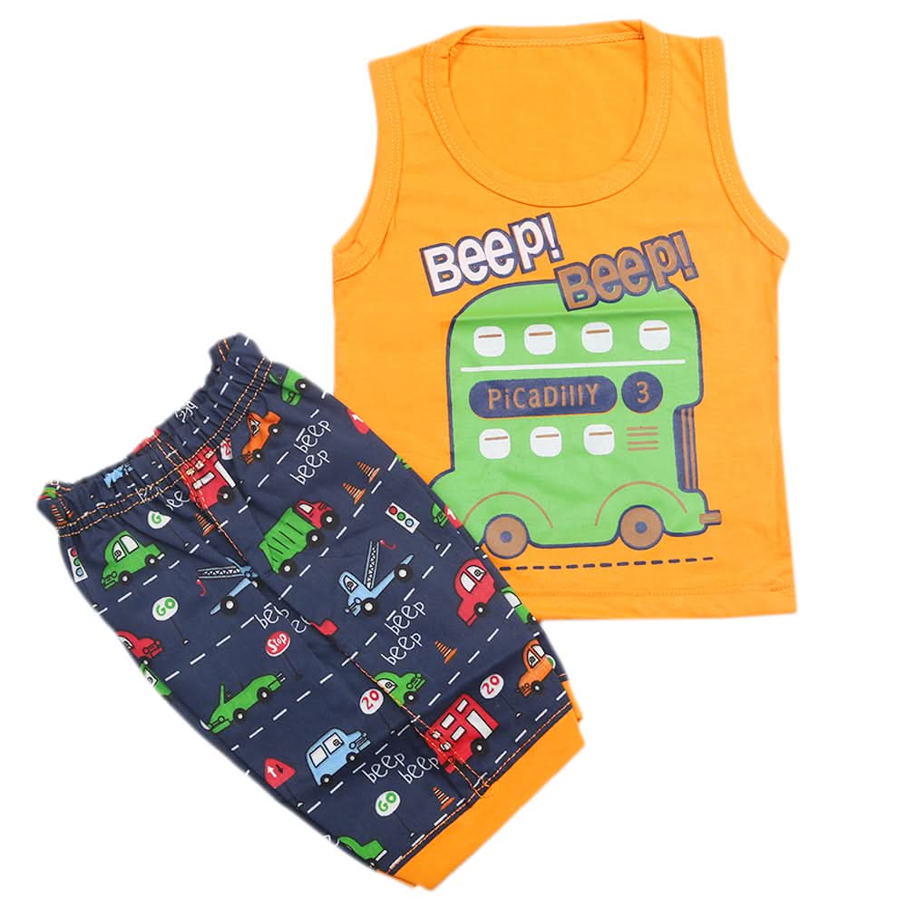 Boys Half Sleeves Sando Suit - Orange, Kids, Boys Sets And Suits, Chase Value, Chase Value