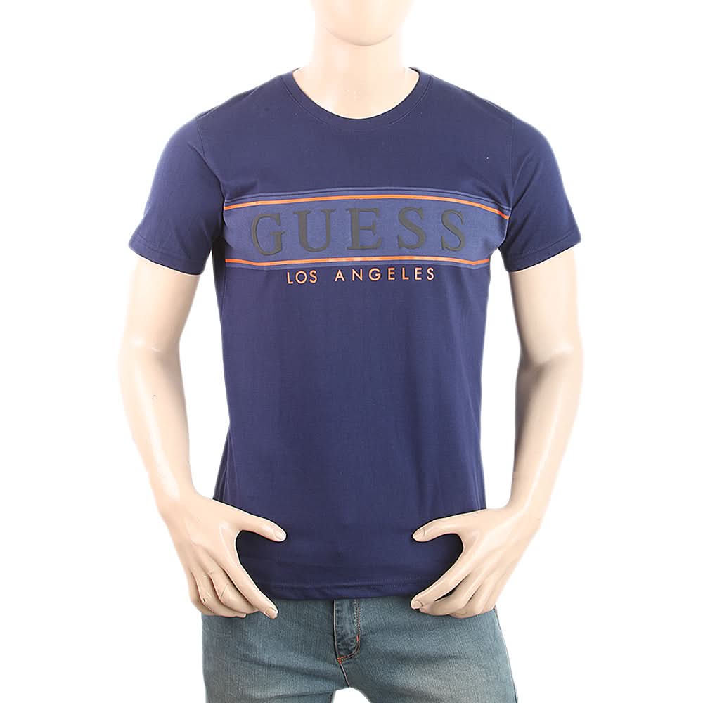 Men's Half Sleeves Printed T-Shirt - Navy Blue, Men, T-Shirts And Polos, Chase Value, Chase Value