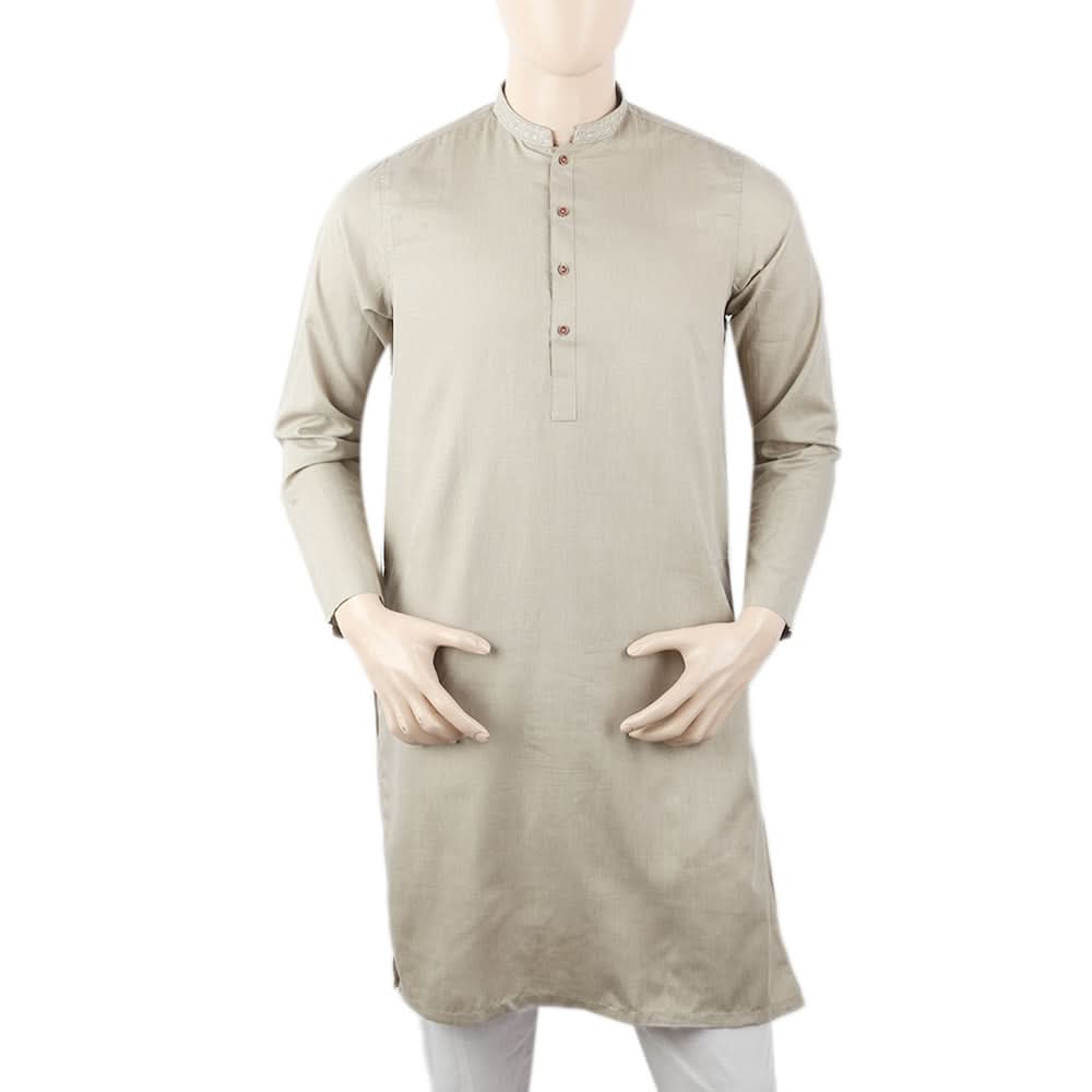 Men's Mashriq Slim Fit Kurta - Beige, Men, Kurtas, Chase Value, Chase Value
