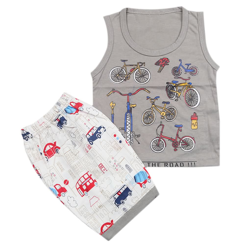 Boys Half Sleeves Sando Suit - Grey, Kids, Boys Sets And Suits, Chase Value, Chase Value