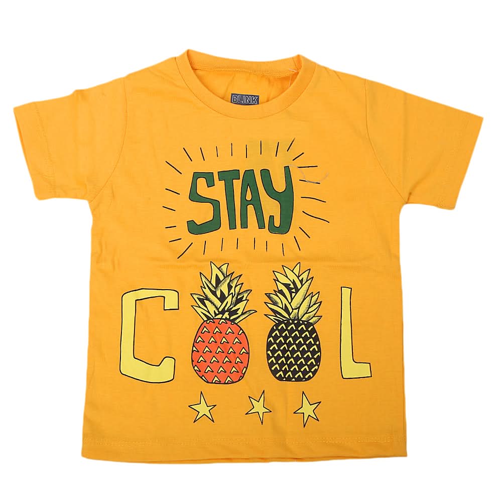 Boys Round Neck Half Sleeves T-Shirt - Yellow, Kids, Boys T-Shirts, Chase Value, Chase Value