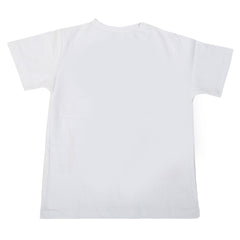 Boys Round Neck Half Sleeves T-Shirt - White, Kids, Boys T-Shirts, Chase Value, Chase Value