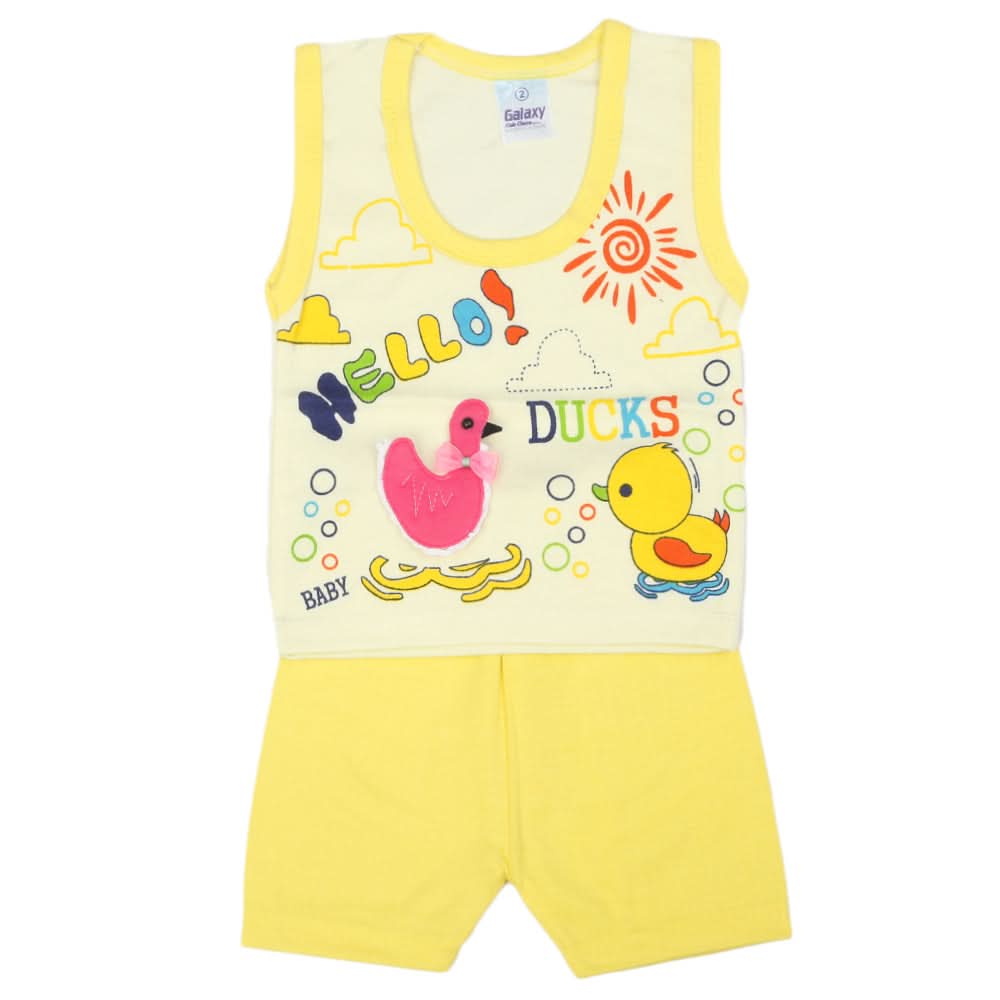 Newborn Sando Suit - Yellow, Newborn Boys Sets & Suits, Chase Value, Chase Value