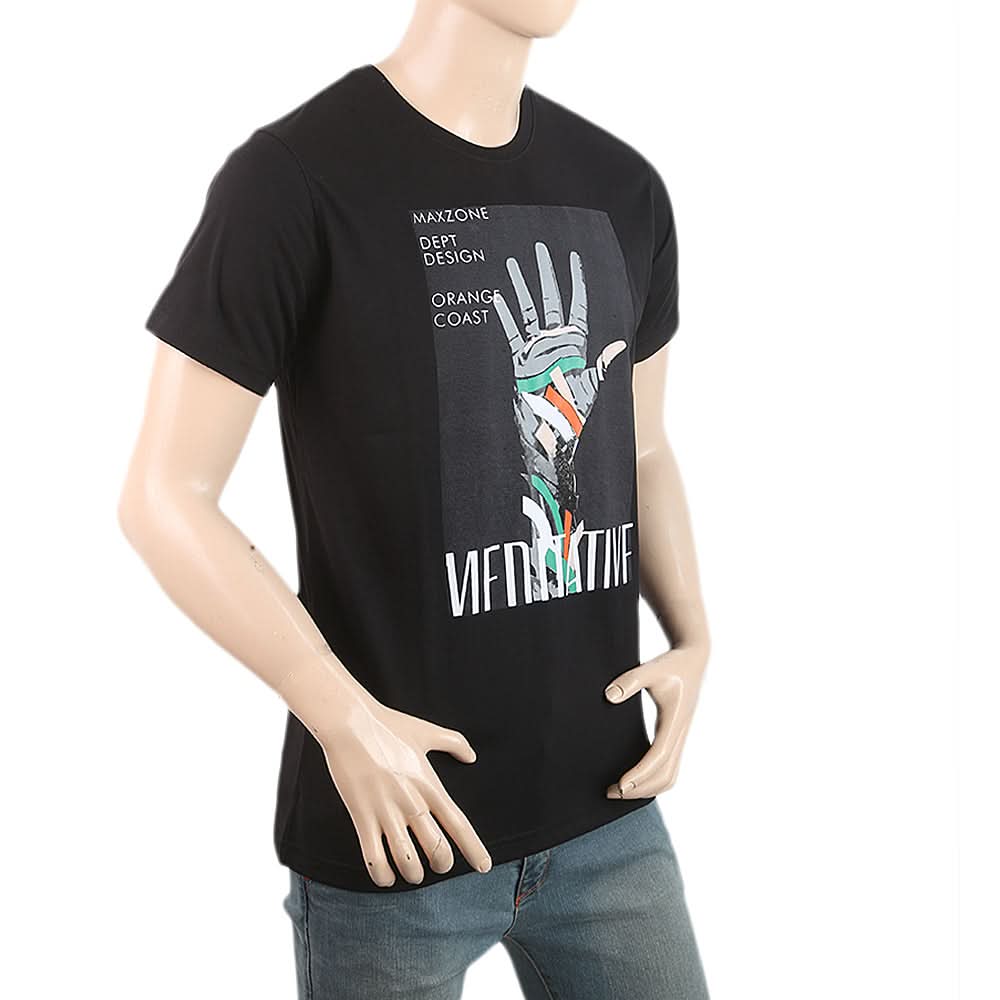 Men's Half Sleeves Printed T-Shirt - Black, Men, T-Shirts And Polos, Chase Value, Chase Value