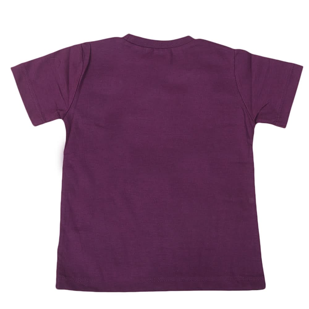 Boys Round Neck Half Sleeves T-Shirt - Purple, Kids, Boys T-Shirts, Chase Value, Chase Value