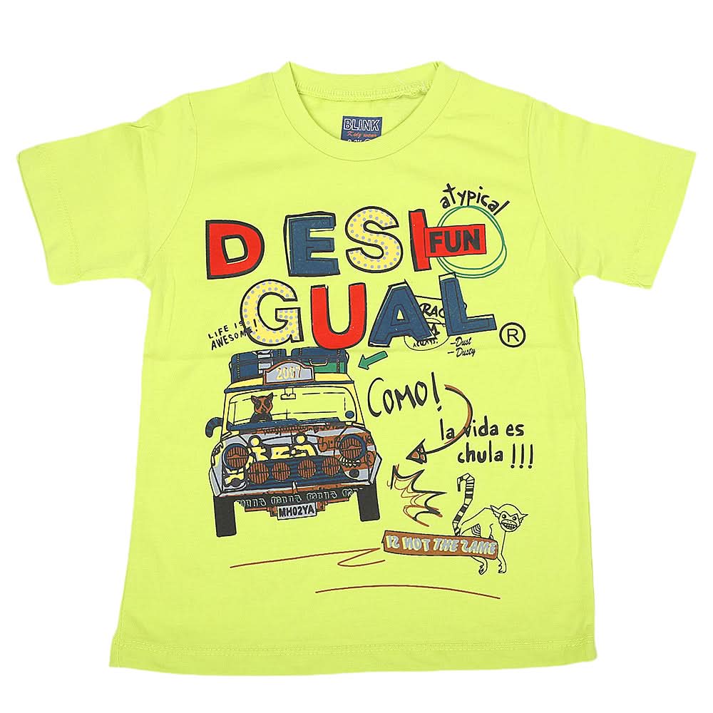Boys Round Neck Half Sleeves T-Shirt - Green, Kids, Boys T-Shirts, Chase Value, Chase Value