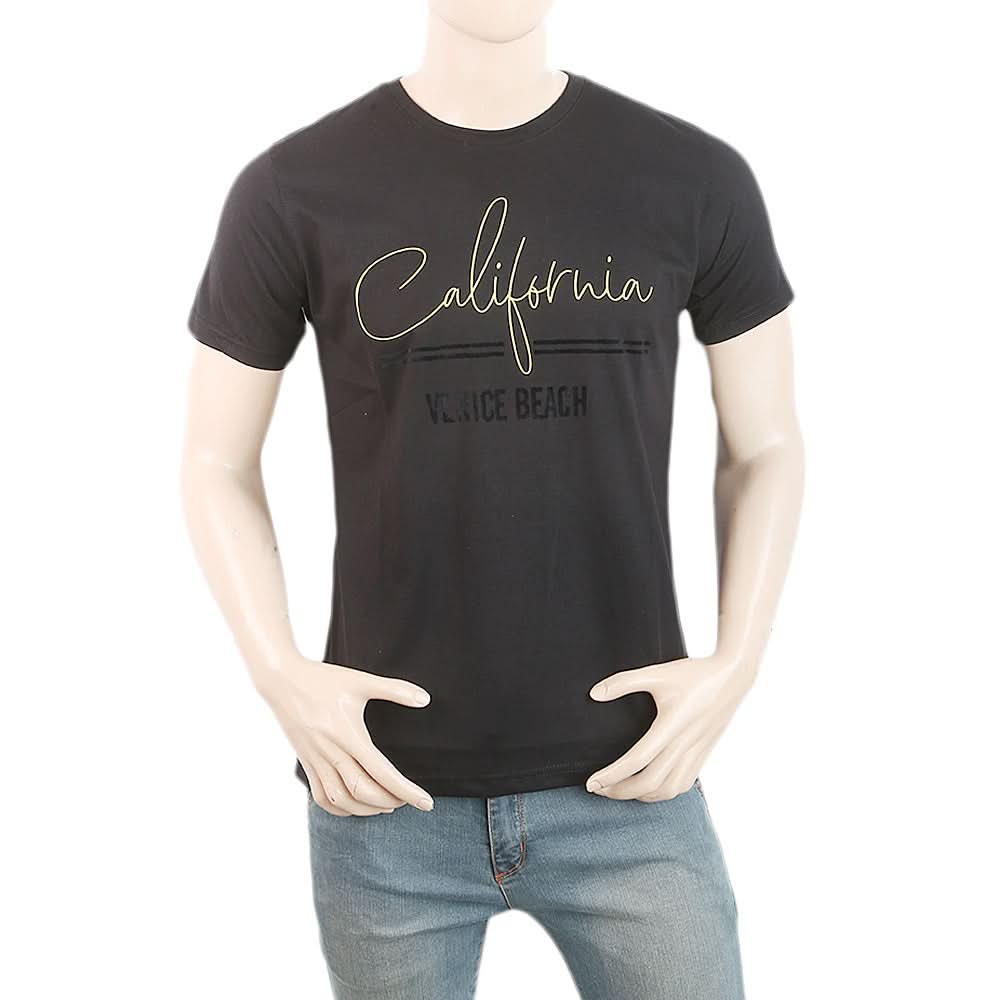 Men's Half Sleeves Printed T-Shirt - Black, Men, T-Shirts And Polos, Chase Value, Chase Value