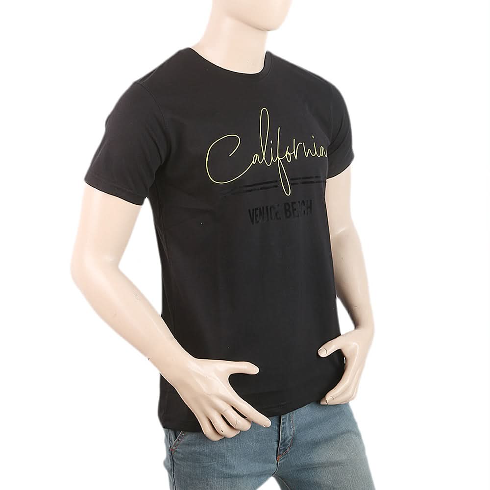 Men's Half Sleeves Printed T-Shirt - Black, Men, T-Shirts And Polos, Chase Value, Chase Value