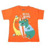 Boys Round Neck Half Sleeves T-Shirt - Orange, Kids, Boys T-Shirts, Chase Value, Chase Value