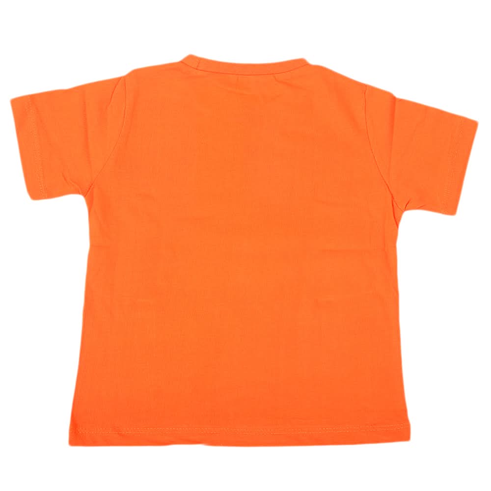 Boys Round Neck Half Sleeves T-Shirt - Orange, Kids, Boys T-Shirts, Chase Value, Chase Value
