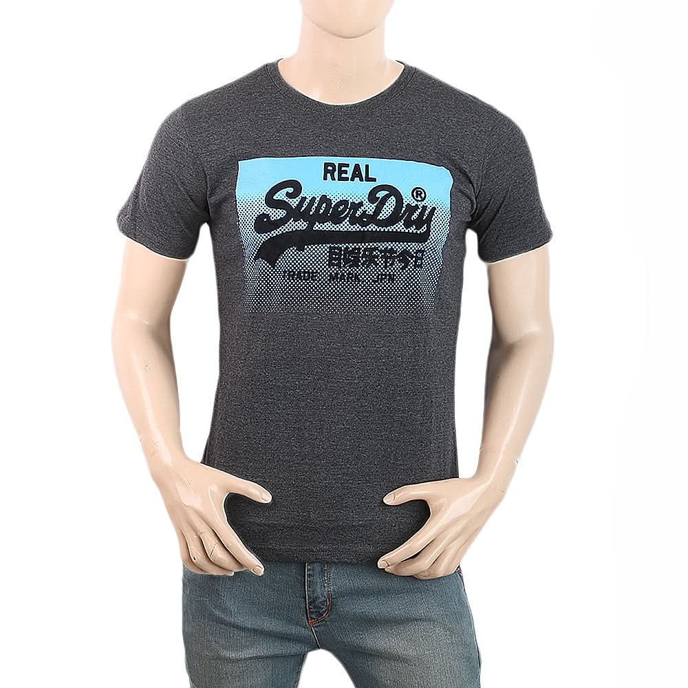 Men's Half Sleeves Printed T-Shirt - Dark Grey, Men, T-Shirts And Polos, Chase Value, Chase Value
