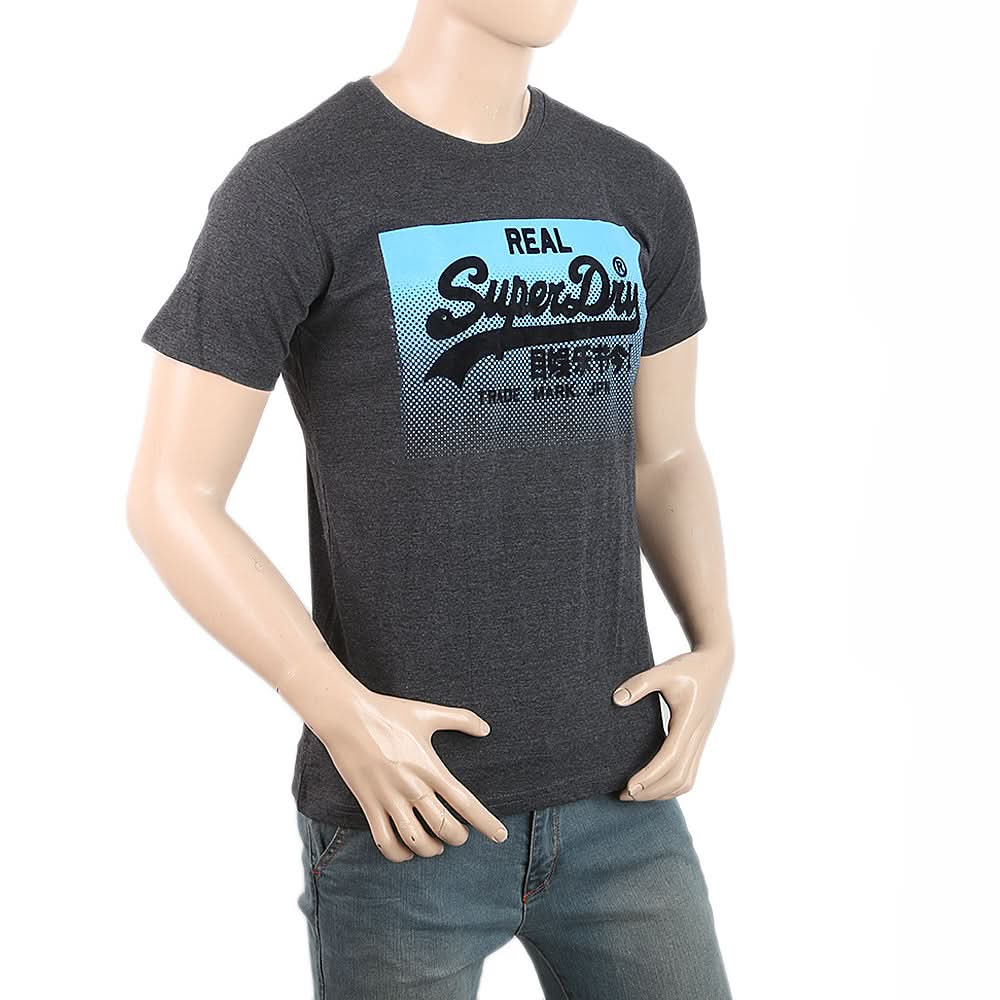 Men's Half Sleeves Printed T-Shirt - Dark Grey, Men, T-Shirts And Polos, Chase Value, Chase Value