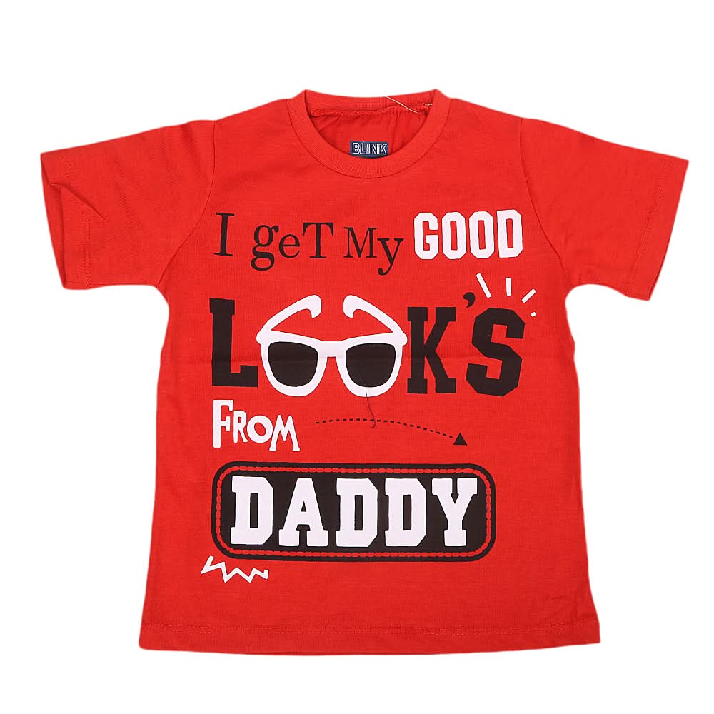 Boys Round Neck Half Sleeves T-Shirt - Red, Kids, Boys T-Shirts, Chase Value, Chase Value