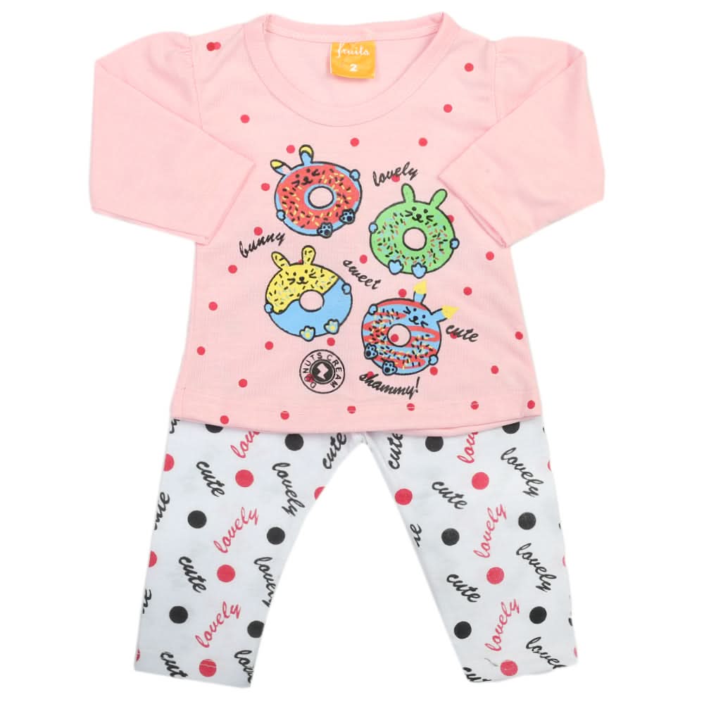 Newborn Girls Full Sleeves Suit - Light Pink, Newborn Girls Sets & Suits, Chase Value, Chase Value