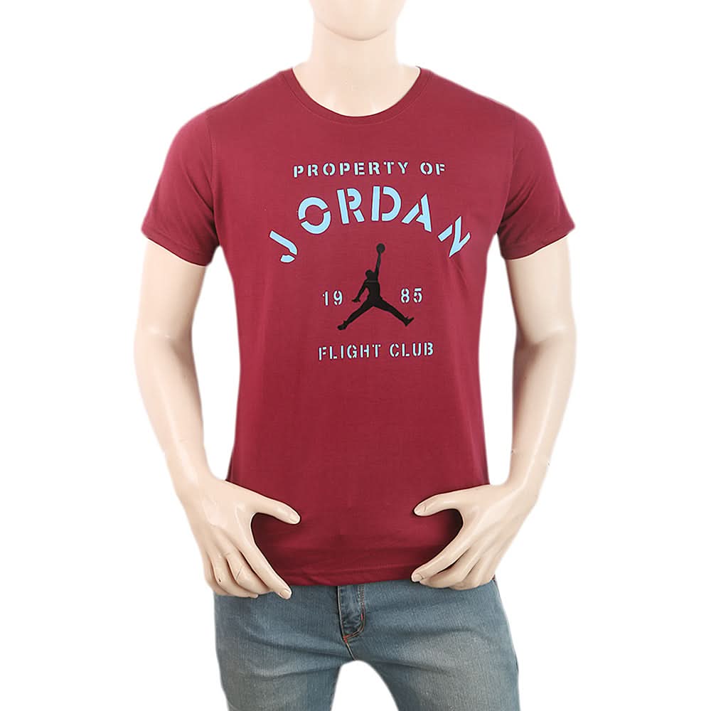 Men's Half Sleeves Printed T-Shirt - Maroon, Men, T-Shirts And Polos, Chase Value, Chase Value