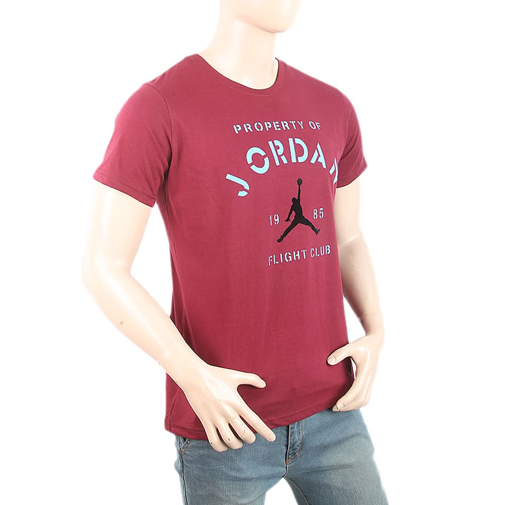 Men's Half Sleeves Printed T-Shirt - Maroon, Men, T-Shirts And Polos, Chase Value, Chase Value