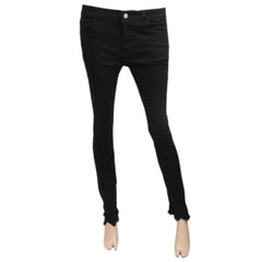 Women's Denim Pant Bottom Row Age - Black, Women, Pants & Tights, Chase Value, Chase Value