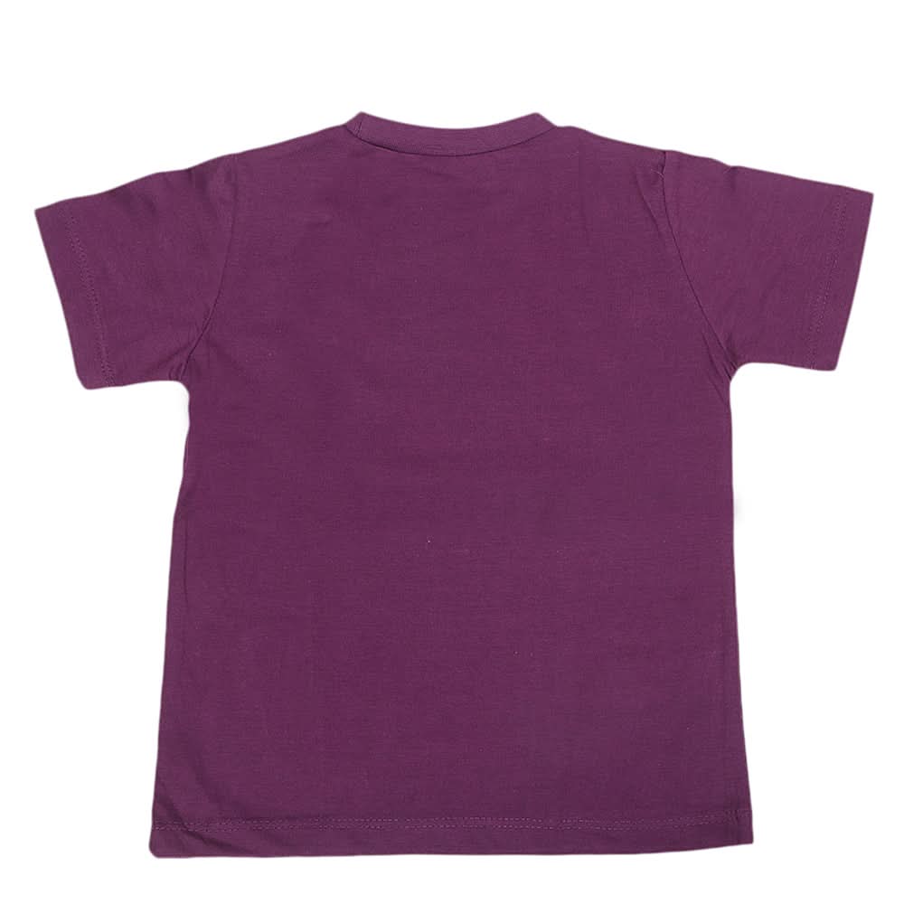 Boys Round Neck Half Sleeves T-Shirt - Purple, Kids, Boys T-Shirts, Chase Value, Chase Value
