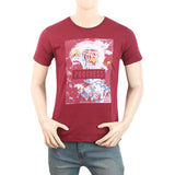 Men's Half Sleeves Printed T-Shirt - Maroon, Men, T-Shirts And Polos, Chase Value, Chase Value