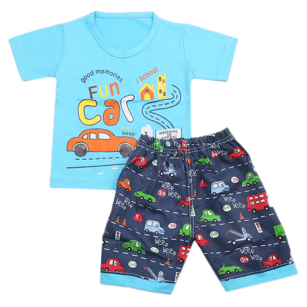 Boys Half Sleeves Short Suit - Blue, Kids, Boys Sets And Suits, Chase Value, Chase Value