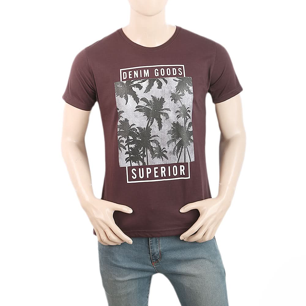 Men's Half Sleeves Printed T-Shirt - Coffee, Men, T-Shirts And Polos, Chase Value, Chase Value