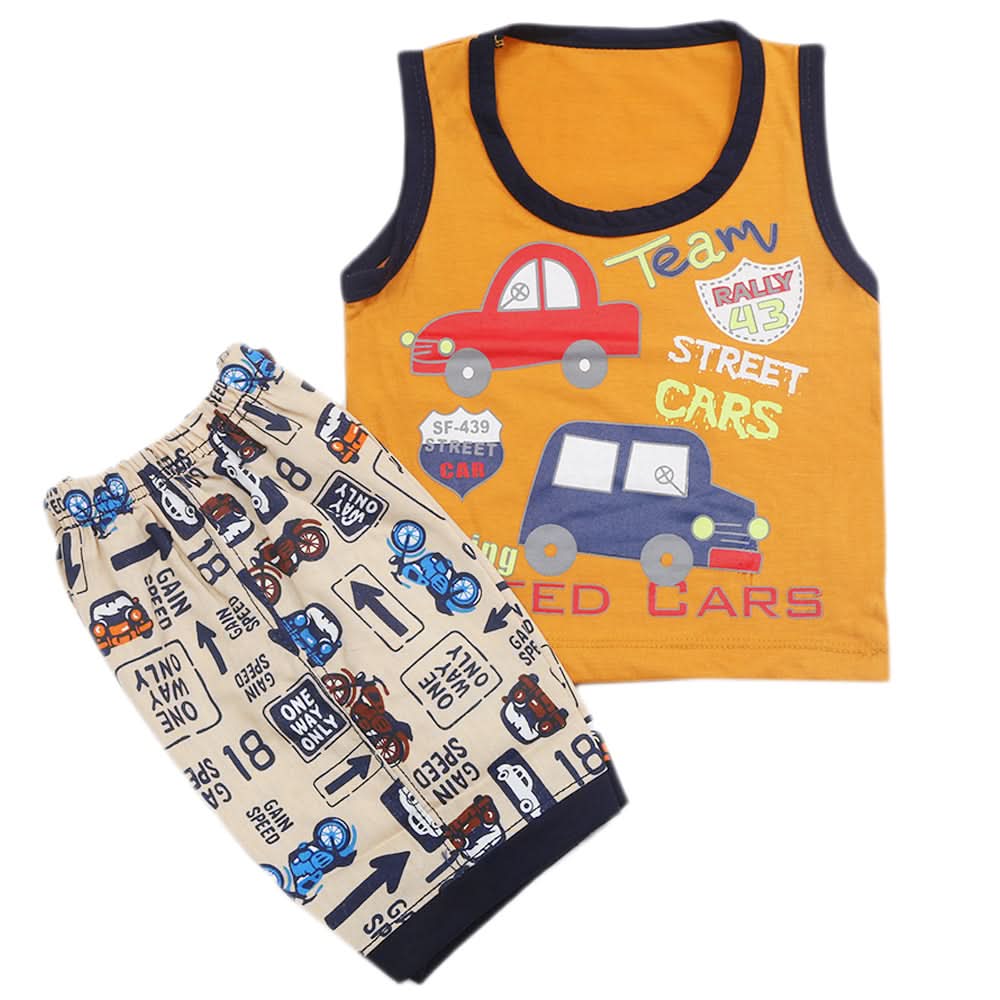 Boys Half Sleeves Sando Suit - Brown, Kids, Boys Sets And Suits, Chase Value, Chase Value