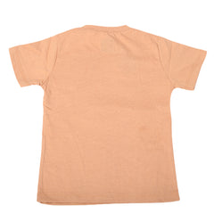 Boys Round Neck Half Sleeves T-Shirt - Peach, Kids, Boys T-Shirts, Chase Value, Chase Value