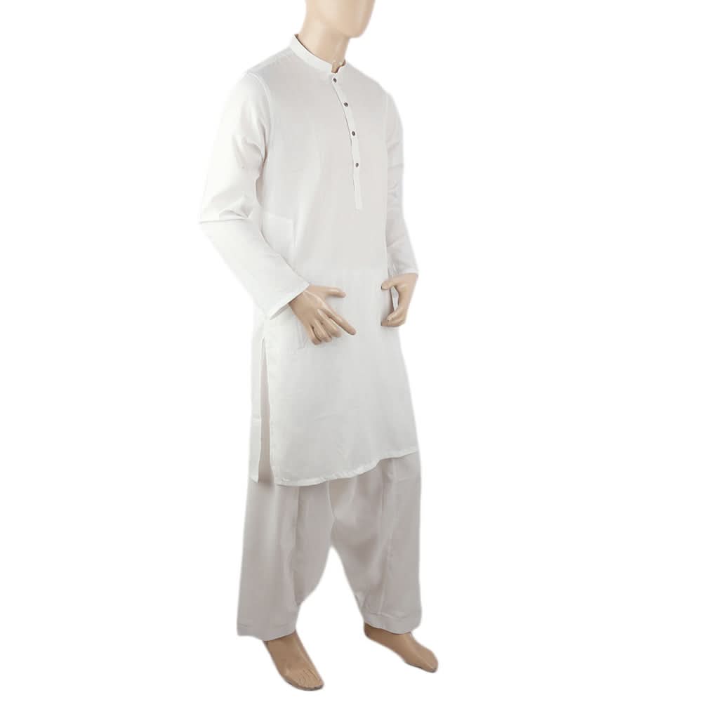 Men's Mashriq Slim Fit Kurta Shalwar - Off White, Men, Shalwar Kameez, Chase Value, Chase Value