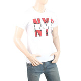 Men's Half Sleeves Printed T-Shirt - White, Men, T-Shirts And Polos, Chase Value, Chase Value