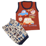 Boys Half Sleeves Sando Suit - Dark Brown, Kids, Boys Sets And Suits, Chase Value, Chase Value