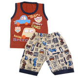 Boys Half Sleeves Sando Suit - Dark Brown, Kids, Boys Sets And Suits, Chase Value, Chase Value