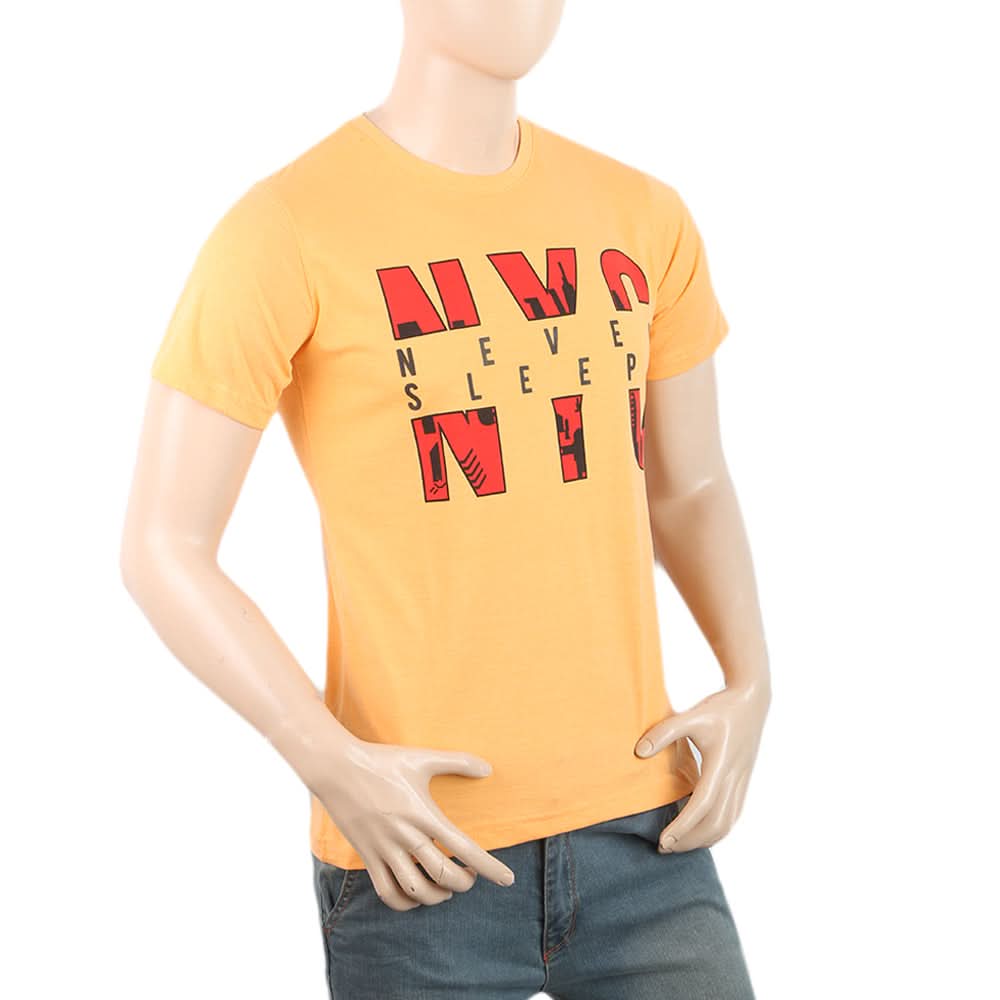 Men's Half Sleeves Printed T-Shirt - Peach, Men, T-Shirts And Polos, Chase Value, Chase Value