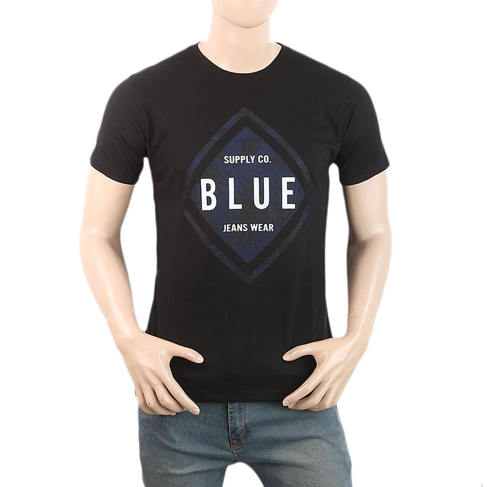 Men's Half Sleeves Printed T-Shirt - Black, Men, T-Shirts And Polos, Chase Value, Chase Value