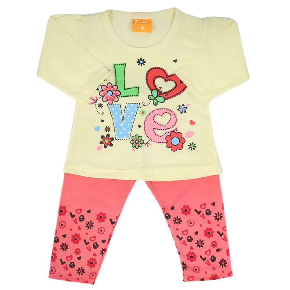 Newborn Girls Full Sleeves Suit - Lemon, Newborn Girls Sets & Suits, Chase Value, Chase Value