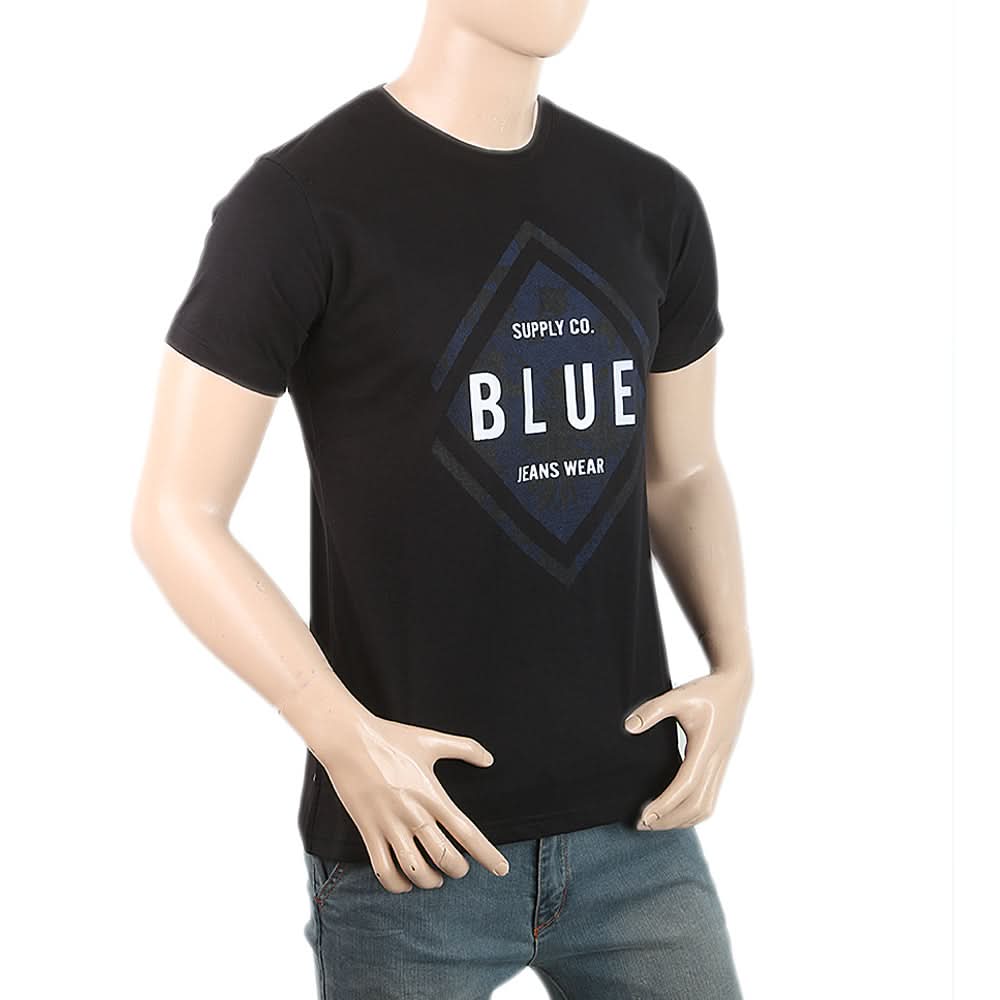 Men's Half Sleeves Printed T-Shirt - Black, Men, T-Shirts And Polos, Chase Value, Chase Value