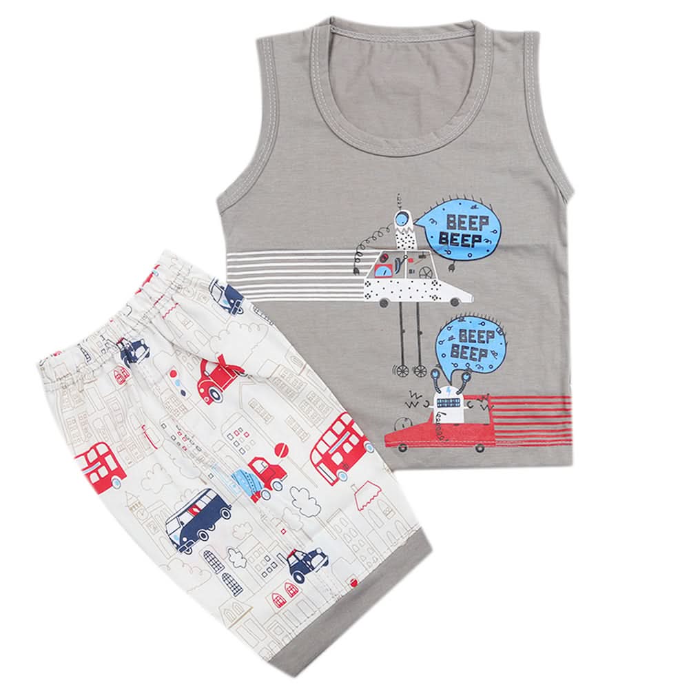 Boys Half Sleeves Sando Suit - Grey, Kids, Boys Sets And Suits, Chase Value, Chase Value