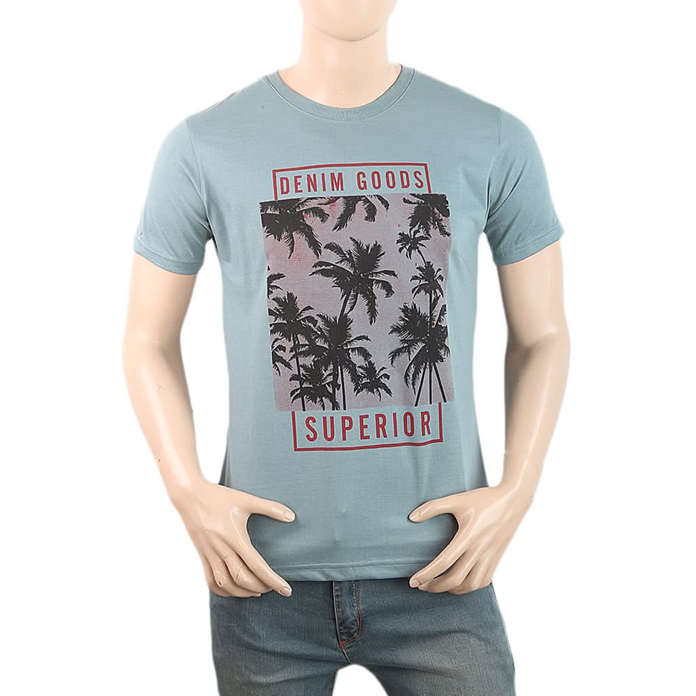 Men's Half Sleeves Printed T-Shirt - Steel Grey, Men, T-Shirts And Polos, Chase Value, Chase Value