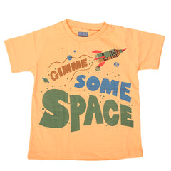 Boys Round Neck Half Sleeves T-Shirt - Orange, Kids, Boys T-Shirts, Chase Value, Chase Value