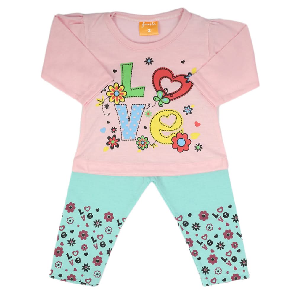 Newborn Girls Full Sleeves Suit - Light Pink, Newborn Girls Sets & Suits, Chase Value, Chase Value