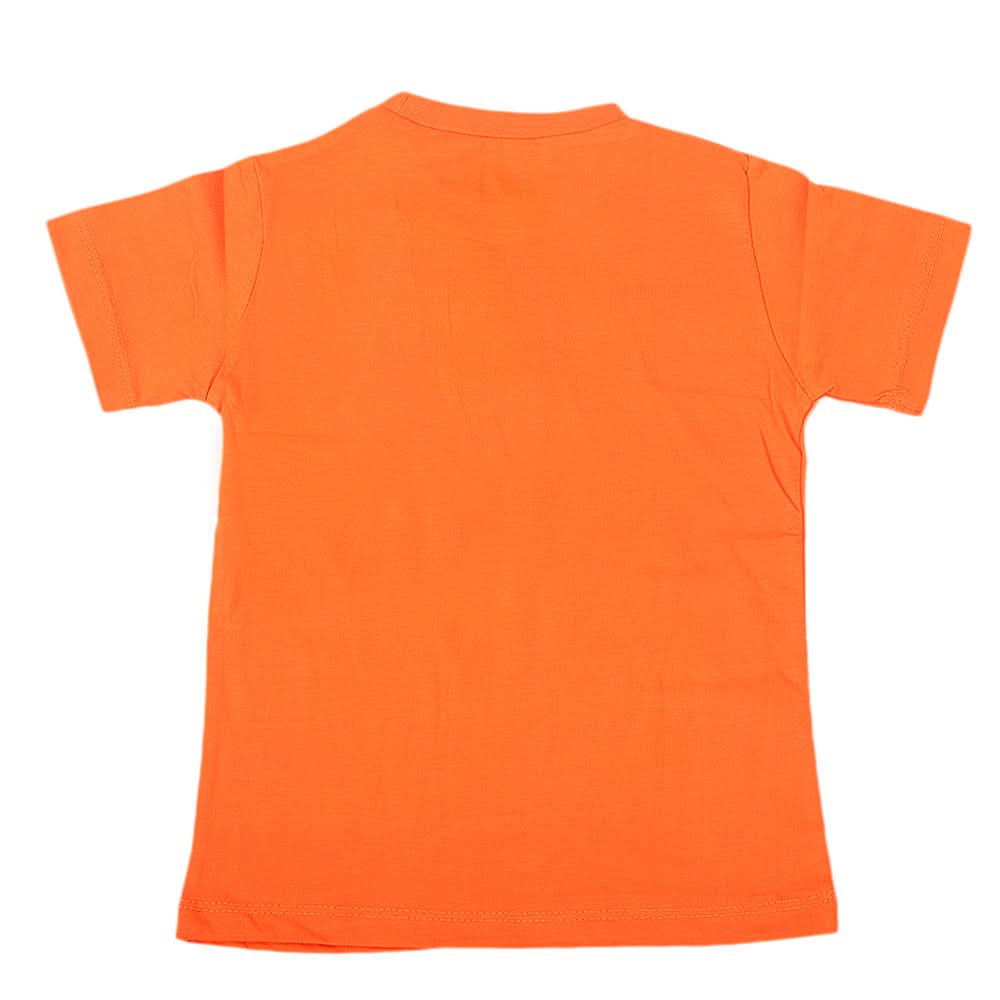 Boys Round Neck Half Sleeves T-Shirt - Orange, Kids, Boys T-Shirts, Chase Value, Chase Value
