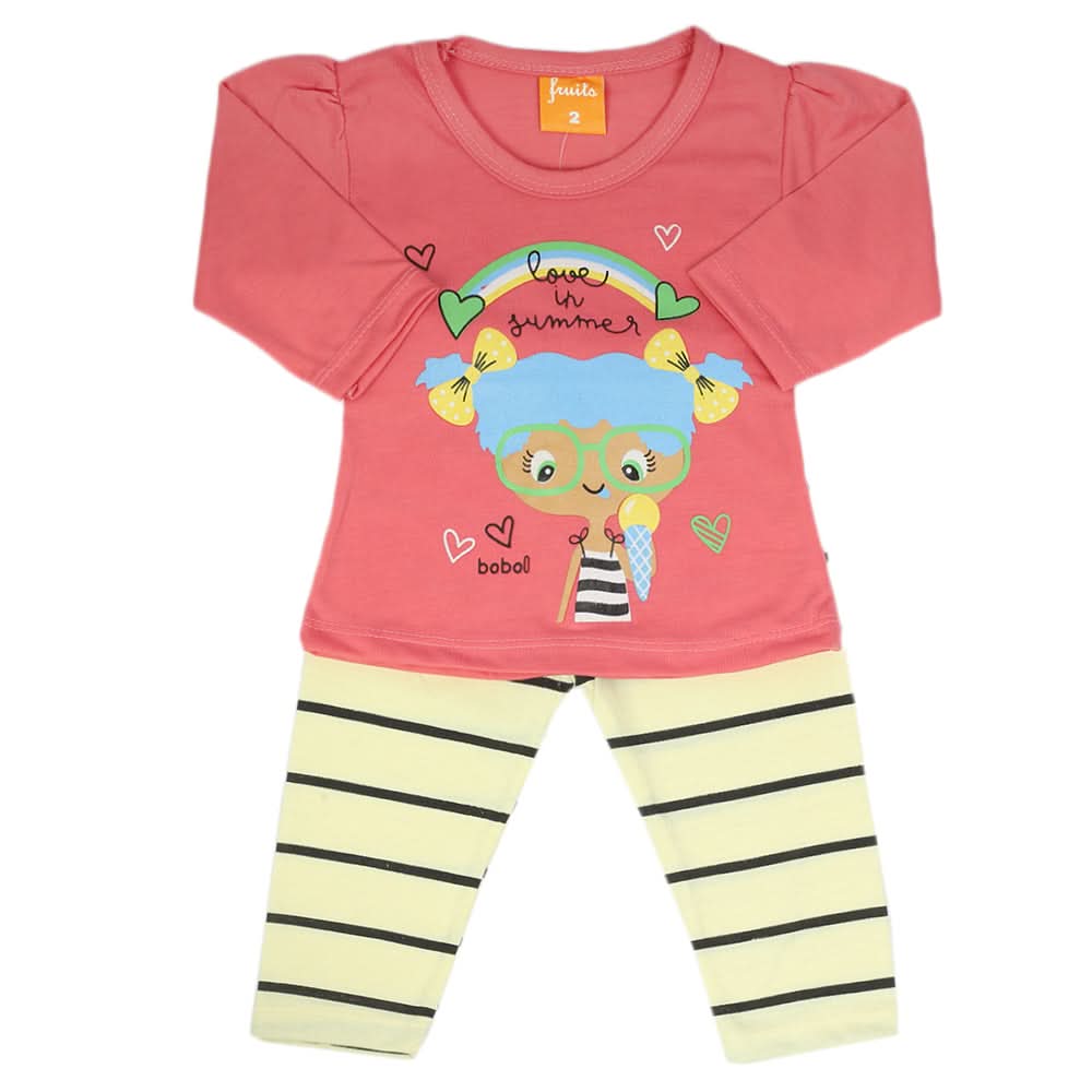 Newborn Girls Full Sleeves Suit - Dark Pink, Newborn Girls Sets & Suits, Chase Value, Chase Value