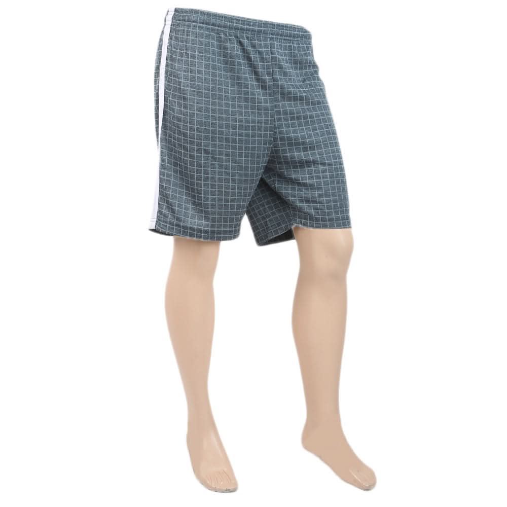 Men's Polyester Micro Check Short - Sea Green, Men, Shorts, Chase Value, Chase Value