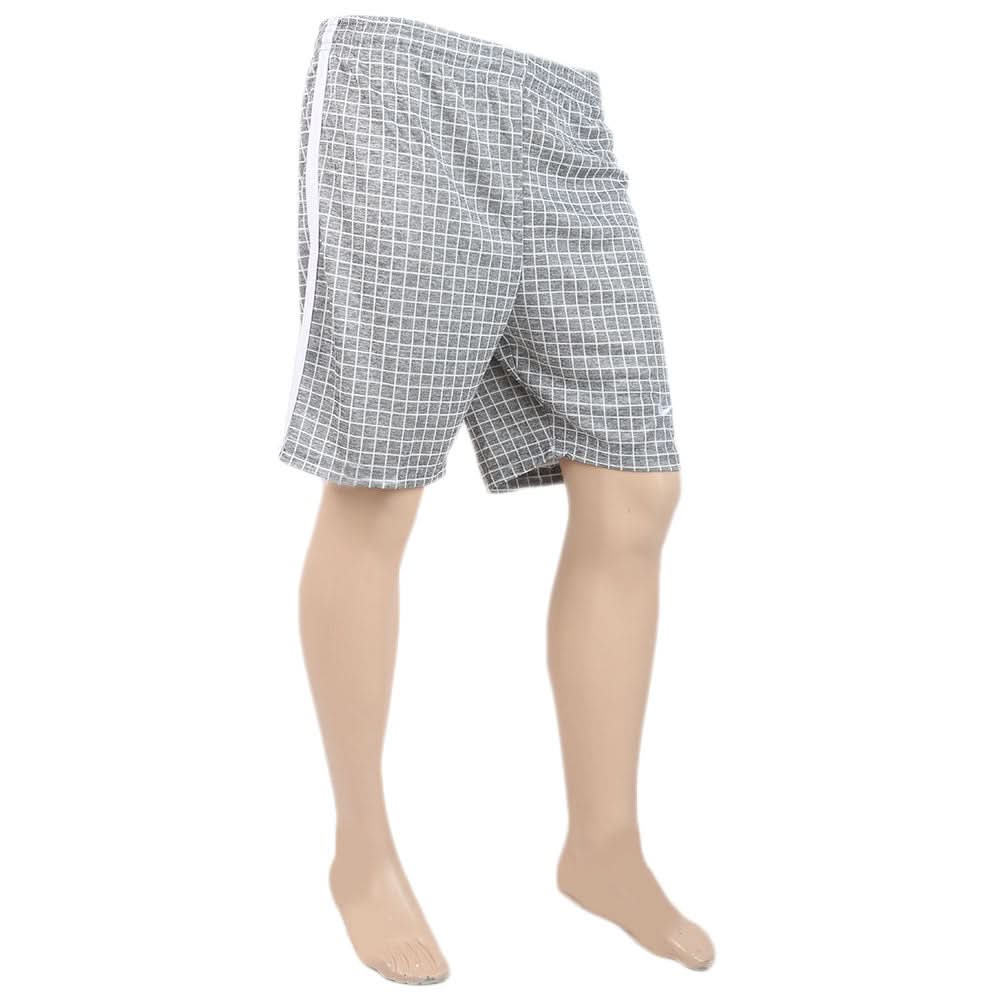 Men's Polyester Micro Check Short - Grey, Men, Shorts, Chase Value, Chase Value