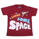 Boys Round Neck Half Sleeves T-Shirt - Maroon, Kids, Boys T-Shirts, Chase Value, Chase Value