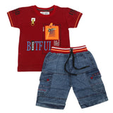 Boys Half Sleeves Suit - Maroon, Boys Sets & Suits, Chase Value, Chase Value