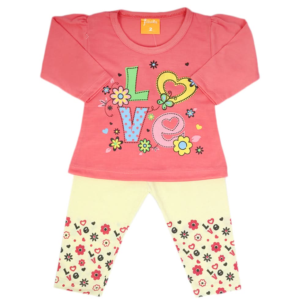 Newborn Girls Full Sleeves Suit - Dark Pink, Newborn Girls Sets & Suits, Chase Value, Chase Value